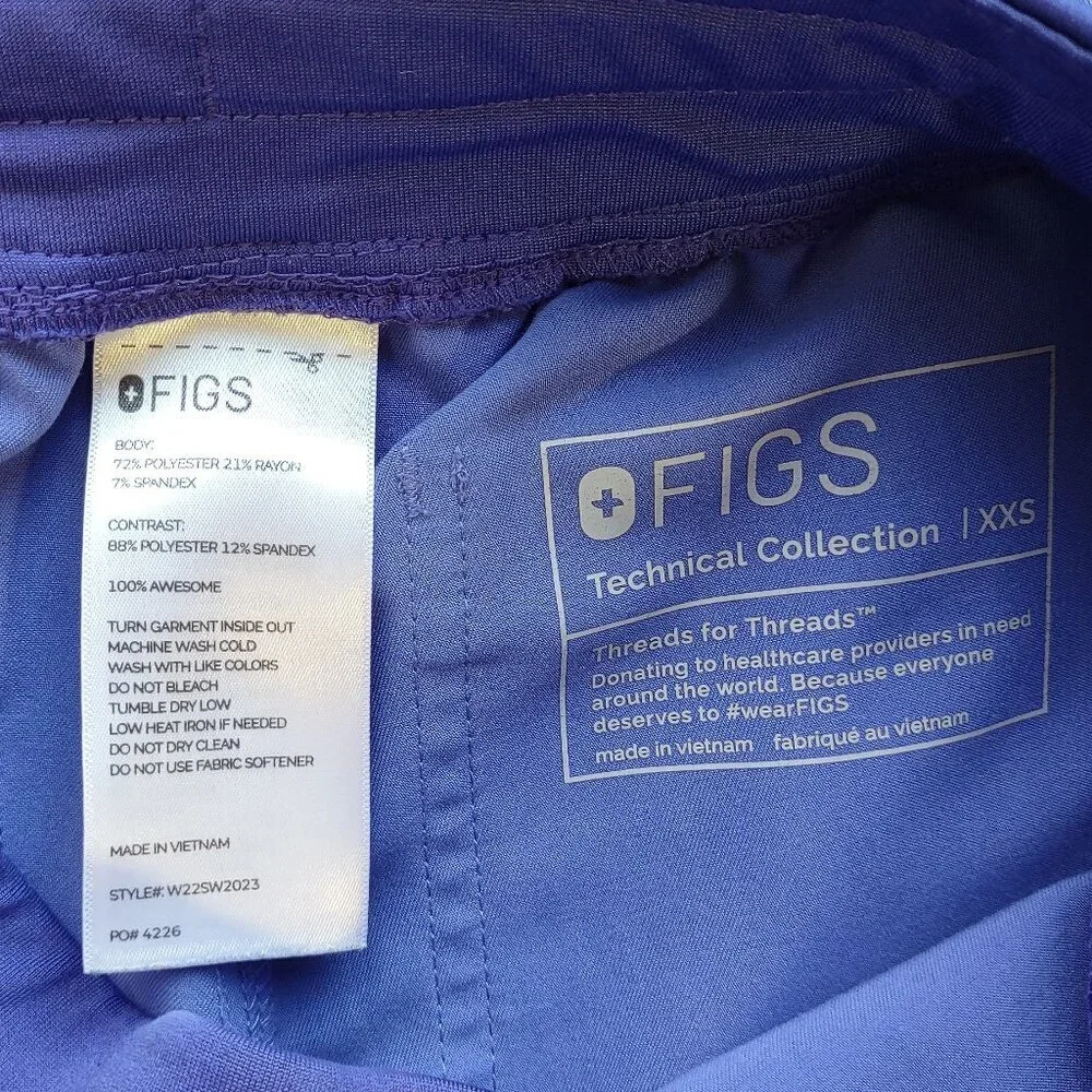FIGS Yola Yoga Scrub Pants Lavendar W22SW2023 Healthcare/Medical Women Size XXS - Picture 9 of 12